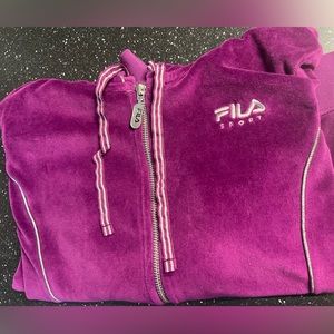 FILA velour zip up